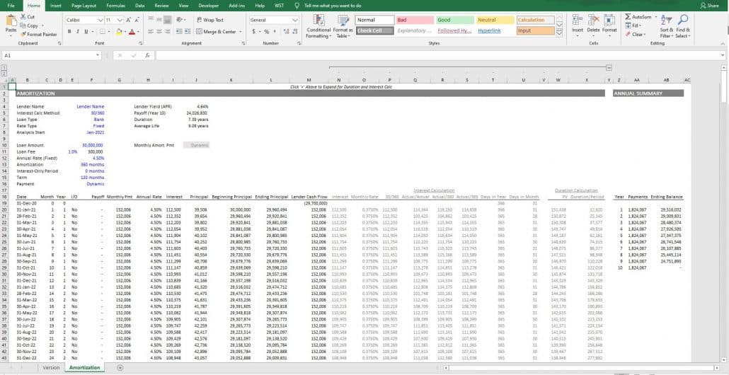 Advanced Morte Amortization Module