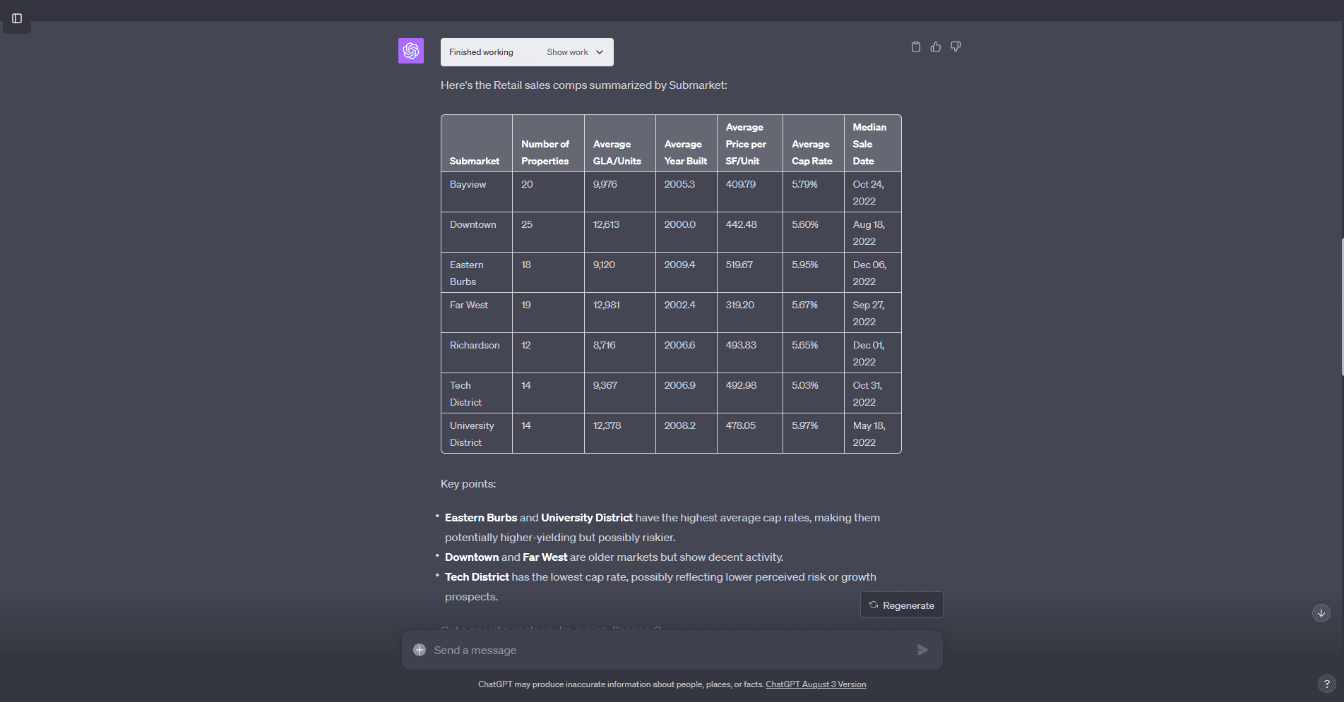 ChatGPT Advanced Data Analysis for Commercial Real Estate