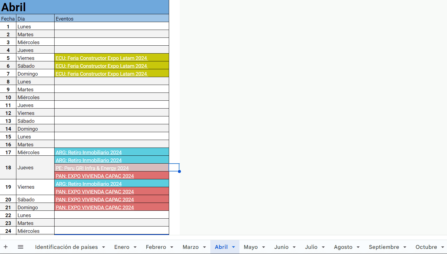 Calendario de Eventos